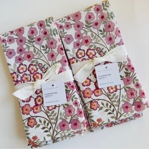 Pottery Barn Flowervine 100% Cotton Napkins, 20” sq Set of 8, NWT, Retail $112